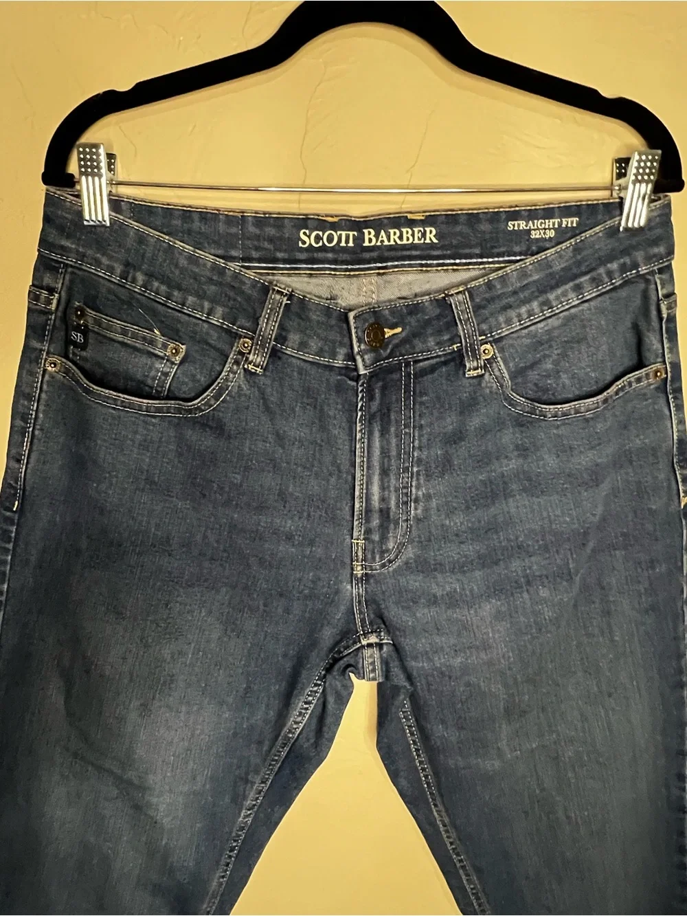 Scott Barber Straight Fit Premium Stretch Blue Denim Jeans